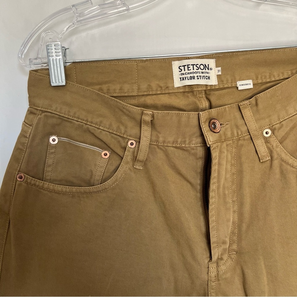 Stetson in cahoots with Taylor Stitch men’s tan pants size 31 democratic